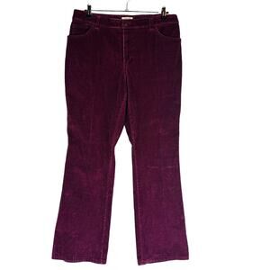 St.John's Bay Womans 14 Corduroy Pants Bootcut Maroon Pockets High Rise